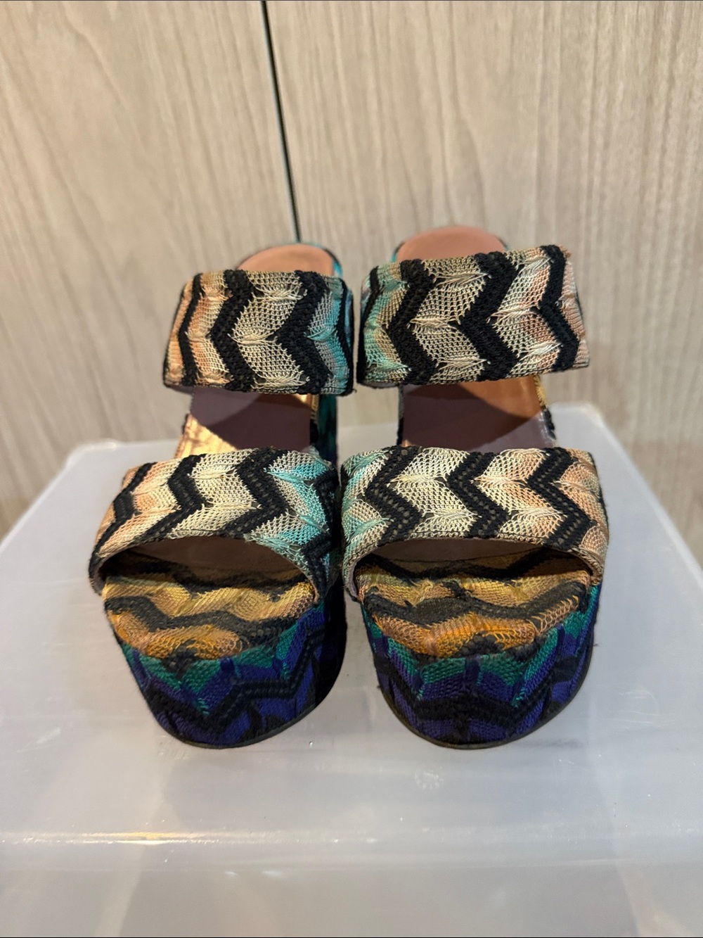 Missoni Multicolor Chevron Woven Platform Sandal - Picture 6 of 8